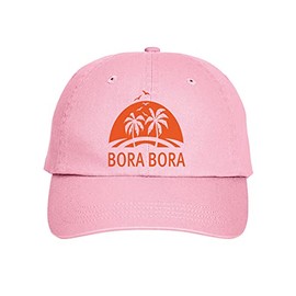 Press Fans - Bora Bora Surf Beach Hat Baseball Cap Distressed Classic Polo Style Adjustable, m56 Light Pink