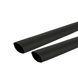 2 Lot TEMCo 1/2" Marine Heat Shrink Tube 3:1 Adhesive Glue Lined 12" Long Black