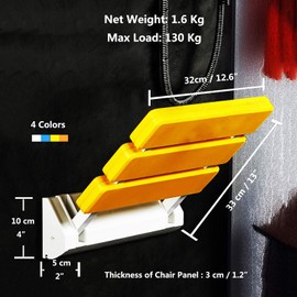 Asiento Plegable para Ducha Asiento Plegable de Pared para Baño Silla para Cambiar Zapatos de Entrada (Naranja, Standard)