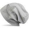 styleBREAKER Classic Unisex Beanie Hat with Star Rhinestone Appliqué, Warm