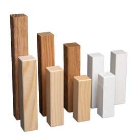 REESE Universal Skirting Boards Corner Blocks Corner Towers Corner Rods for All Skirting Boards Premium with Chamfer 65 mm Natural Oiled Oak