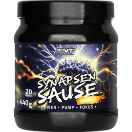 TNT Synapsensause "Mango" (440g) • Pre-Workout Booster • Fitness & Bodybuilding Booster • Trainingsbooster mit L-Citrulline, Koffein & Guarana • Hochwertig, Laborgetestet, Made in Germany