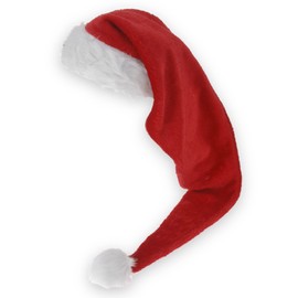 MIJOMA Christmas Hat, Santa Hat, Santa Hat with Plush Fur Edge, Unisex for Adults, Cuddly Soft, Ideal for Christmas Party, 100% Polyester, One Size (Red with 130 cm Tip)