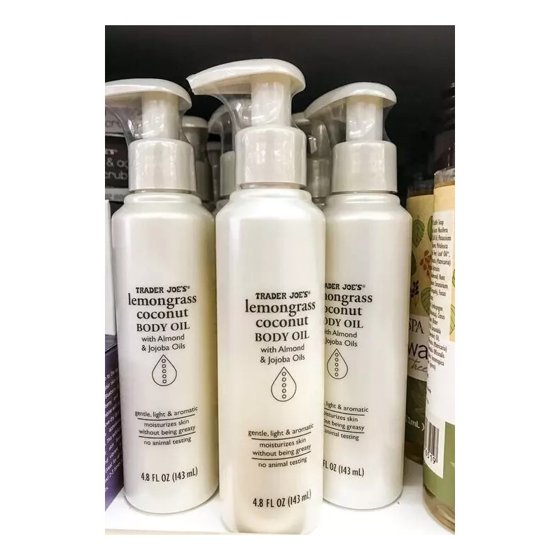 Trader Joe's Lemongrass Coconut Body Oil 4.8 Fl oz Pump