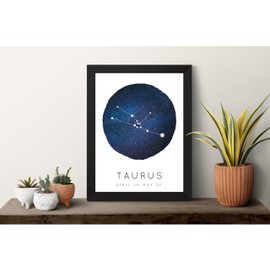 Zodiac Constellation Art - Minimalist & Dreamy Astrology Print - Perfect for Nursury Decor, Bedrooms, Playrooms, Classrooms, and Gifts (2 Sizes) (Taurus, 11"x14")