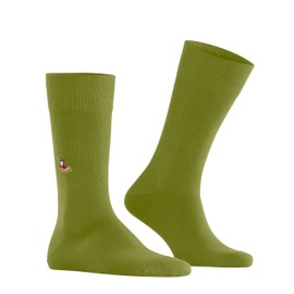 Burlington Men's Brit Style Socks Breathable Organic Sustainable Cotton Reinforced For Pressure-Free Toes Plain With Embroidered Pattern For Work Everyday Life ONE-SIZE-FITS-ALL Gift Idea 1 Pair