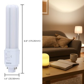 Satco LED PL Lamp 9W 18W/26W/32W Equivalent 2700K/3000K/3500K/4000K CCT Selectable G24d 2-Pin Base Ballast Bypass Type B 120-277V – Part S29855 (2 Pack)