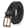 SUOSDEY Mens Braided Leather Belt Cowhide Woven Leather Belt for
