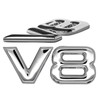 V8 Emblem Sign Chrome Lettering 3D Logo Car Sticker Tuning