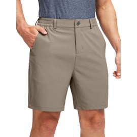 Soothfeel - Pantalones cortos de golf para hombre con 5 bolsillos de 7 pulgadas, elásticos, ligeros, de secado rápido, para senderismo, trabajo, casual, para hombre, caqui (Dusty Khaki), M