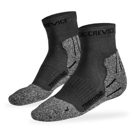 Black Crevice Trekking Socks, Women's & Men's Trekking Socks in Various Colours and Sizes, Hiking Socks with Reinforced Toe & Heel, Climate-Regulating & Breathable, 3 Pairs, Short - Dark Grey, 43 - 46
