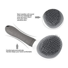 Generic Pet Brush Universal Pet Self Cleaning Slicker Brush for Dogs and Cats with Long or Short Hair, Gray
