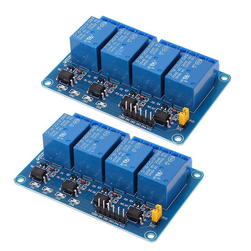 2PCS 4 Channel Relay Module Optocoupler Isolation ABS Solid State