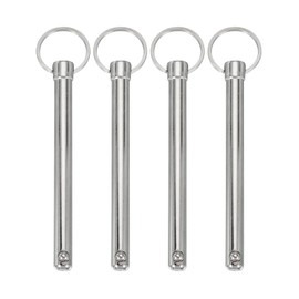 sourcing map Quick Release Pin, Dia 3/8"(10mm) Usable Length 3.58"(91mm) Total Length 5.31"(135mm) Bimini Top Pin Marine Hardware Carbon Steel for Boat Accessories, Pack of 4