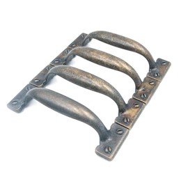 Namvo 4 Pieces Vintage Cabinet Knobs Green Bronze D Shaped Handles Antique Drawer Knobs for Drawers Kitchen Bathroom Wardrobe Dresser