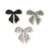 18pcs Bow Knot Rhinestones Patches Silver Black Green Exquisite Iron