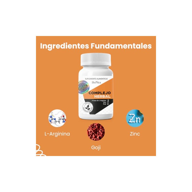 BIONICA | Suplemento Alimenticio | L-Arginina y Zinc | 30