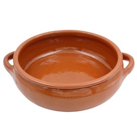 Traditional Portuguese Clay Terracotta Cazuela Cooking Pot, Casserole Baking Dish (#5: 3.75" x 12.25" 14.5")