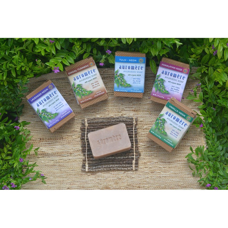 Auromere Ayurvedic Bar Soap, Lavender Neem - Eco Friendly, Handmade,