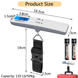 Luggage Scale, Digital Portable Luggage Weight scale with Backlit LCD Screen Suitcase Scales with Tare Function 110 Lb/ 50Kg Capacity for Travel Accessories(Blue Grey)