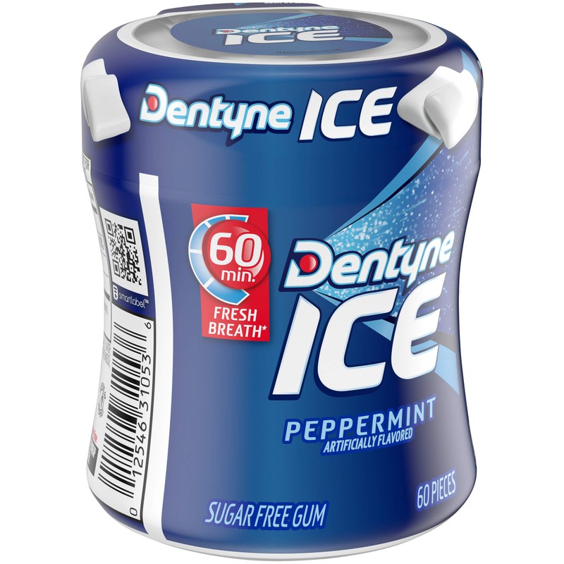 Dentyne Ice Peppermint Sugar Free Gum, 1 bottle (60 pieces)