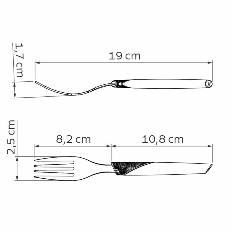 Tramontina Table Fork Leaf LYF 19cm Green Dishwasher Safe Lightweight