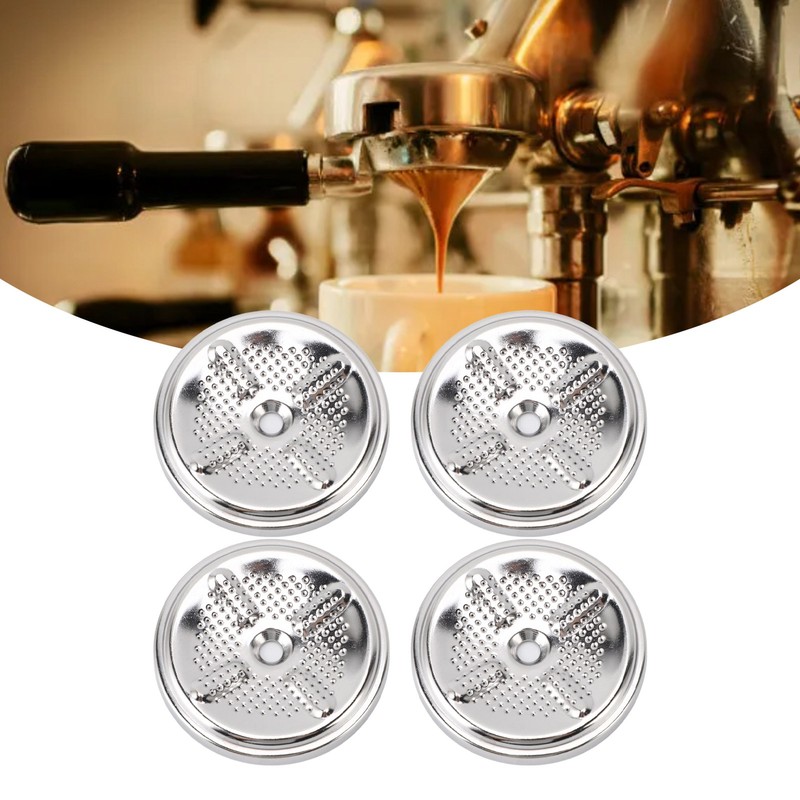4pcs Coffee Filter Stainless Steel Reusable Filter Rust Resistant Effective