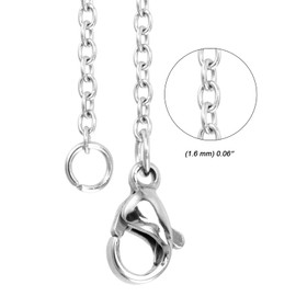 MOUYAT 100 PCS 18 Inch Necklace Chains Bulk, Silver Stainless Steel Cable Chains with Lobster Clasps, DIY Chain Necklaces for Jewelry Making Craft Supplies