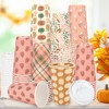 FYSUIMU 120 Sets Boho Fall Disposable Coffee Cups with Lids