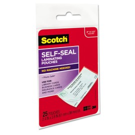 Scotch LS851G Business Cards Laminating Pouches, 3-7/8-Inch x2-7/8-Inch ,25/PK,Clear