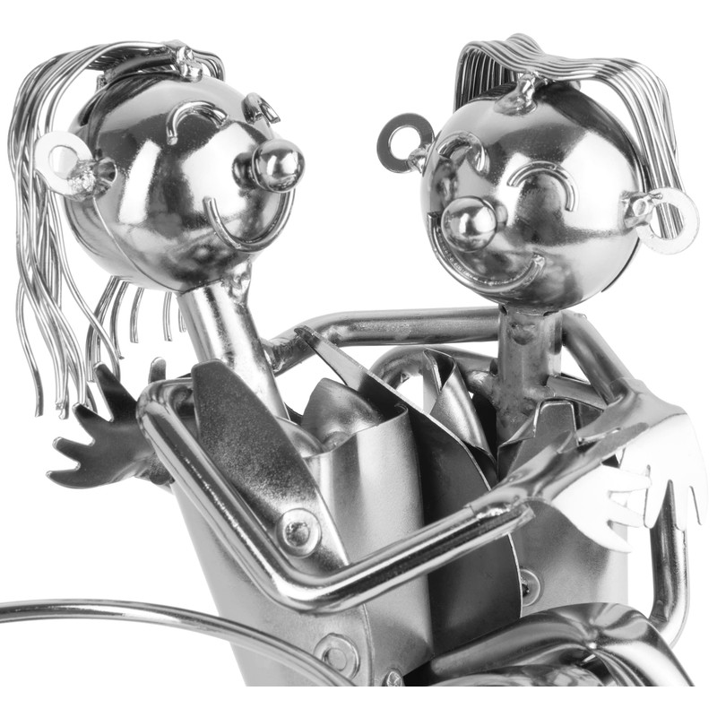 BRUBAKER Flaschenhalter Liebespaar Metall Skulptur Geschenk mit Geschenkkarte