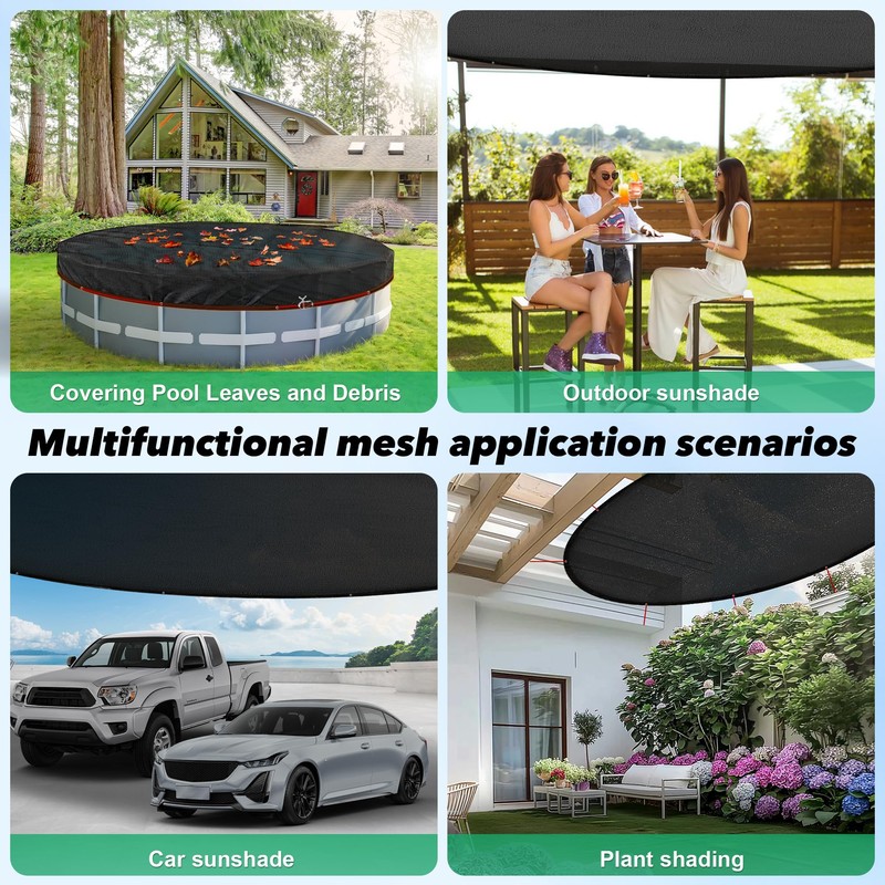 27.8FT Round Leaf Net Cover for 24FT Above Ground Pools