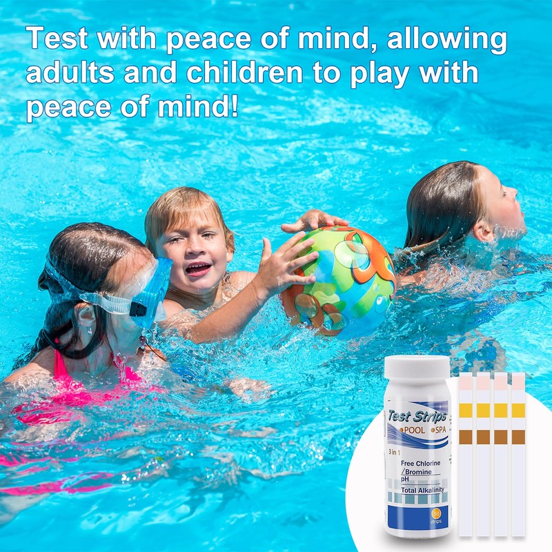 50pcs Water Hot Tub Test Strips, 3 In 1 Ph