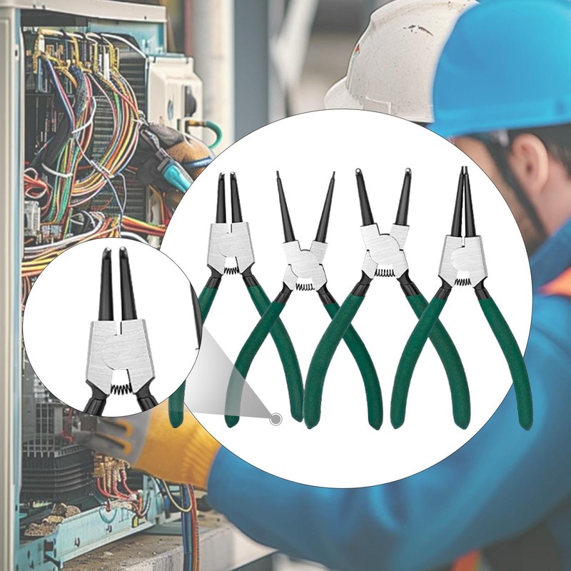 WeiLaiKeQi 4Pcs Snap Ring Pliers Kit High Carbon Steel Versatile