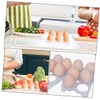 TEHAUX 4pcs Plastic Egg Holder for Refrigerator Stackable Egg Storage