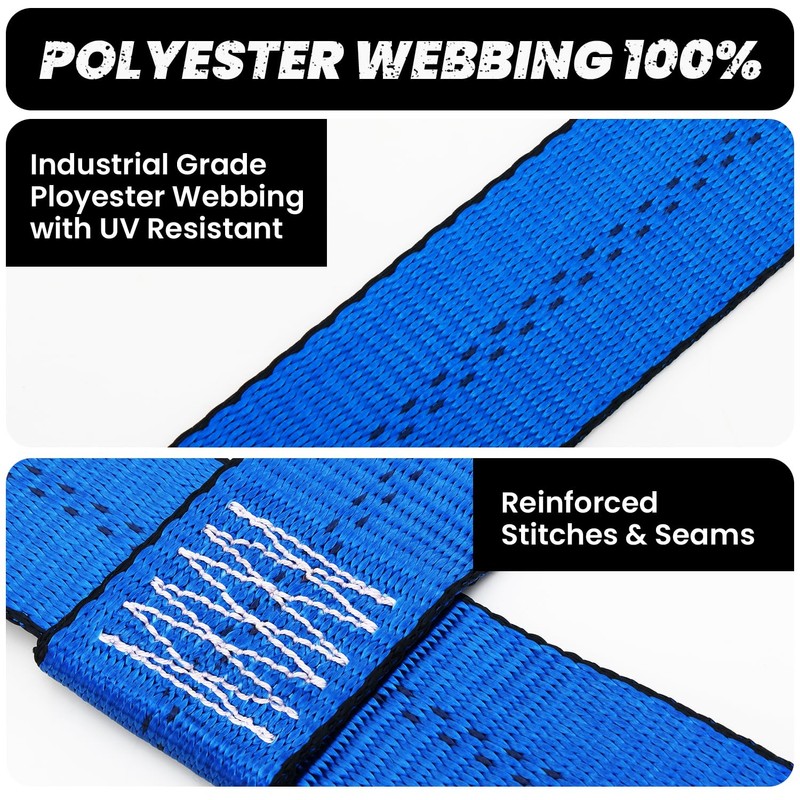 Tow Dolly Basket Straps with Flat Hook, 2 Pack Tow