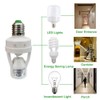 PIR Motion Sensor Light Socket,E26/E27 Smart Lamp Bulb Holder Adapter