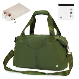 Ceneda for Ryanair Airlines 40x20x25 Cabin Bag Travel Duffel Bag Underseat Carry-on Luggage with TSA Approved Quart Size Bag & Shoes Bag, Weekender Overnight Bag for Women Men (Green)