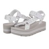 Guess Women's AVIN Wedge Sandal, White/Silver 115, 5