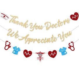 FHGG FHGG Thank You Doctors Day Decorations Banner Party Decorations We Appreciate You Doctor Appreciation Week National Doctor's Day Happy Day for National Home Office School Hospital Dcor
