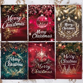 24Pack Christmas Greeting Cards with Envelopes & Stickers, Merry Christmas Cards Bulk, 5x7in Assorted Holiday Cards, Holiday Party Favors for Loved Ones, Friends and Family, 6 Designs - B