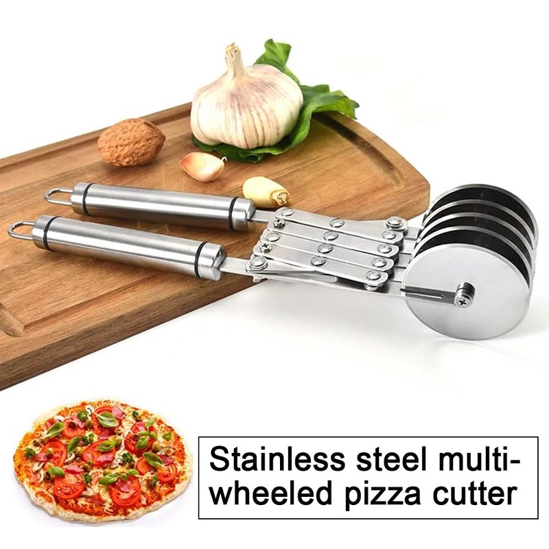 Pizza Wheel Cutter with 5 Wheels and Handle, Pizza Cutters
