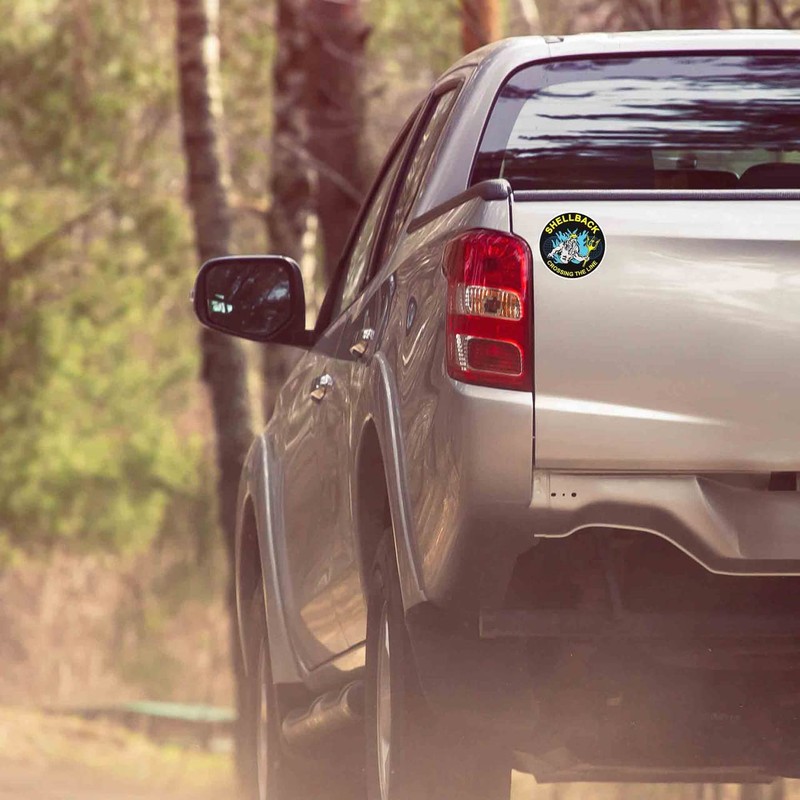 US Navy Shellback Crossing The Line Neptune Circle Decal/Bumper Sticker