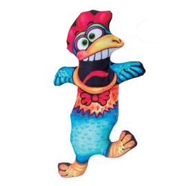 FUZZU Durable Dog Toy with Squeaker - Floppy Tough Chew Toy, Barnyard Flops - Roo, Medium