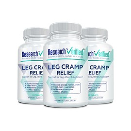 Research Verified Leg Cramps - Magnesium, B Vitamins, Ginger, Chamomile, BioPerine - Circulation Support - Vegan - 180 Capsules, 3 Month Supply