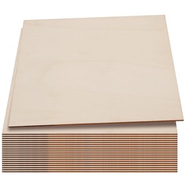 LEXININ 20 Pack 10 x 10 x 1/8 Inch Square Wood Sheets, 3mm Craft Wood Plywood Sheets, Thin Wooden Sheet Squares for Crafts