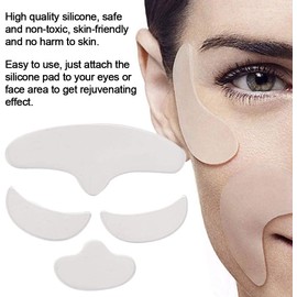 Lifting Facial Parche Parche de silicona antiarrugas de 4 piezas, parche de mentón lavable para la frente ojos cara alisado estiramiento de la piel facial y ocular eliminar arrugas líneas finas