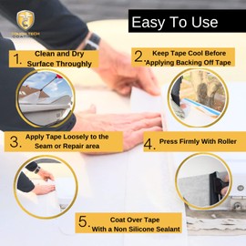 RV Roof Repair Kit for RVs- Creates A Seamless Membrane to Vents and Skylights and Repairs - Works on All RV Roof Surfaces - .5gal Sealant -2" x 50 Roll Butyl Tape