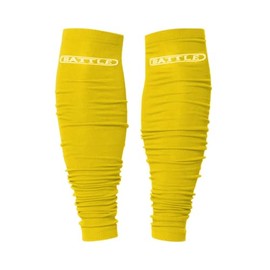 Battle Sports Long Scrunch Football Sock Sleeve, Extra Long Sport Calf Sleeve for Men & Boys (Adult S/M, Yellow)