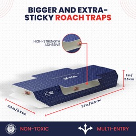 24 Pack Roach Traps - Adhesive Cockroach Motels, Sticky Glue Boards for Crawling Insects and Bugs - Indoor Use